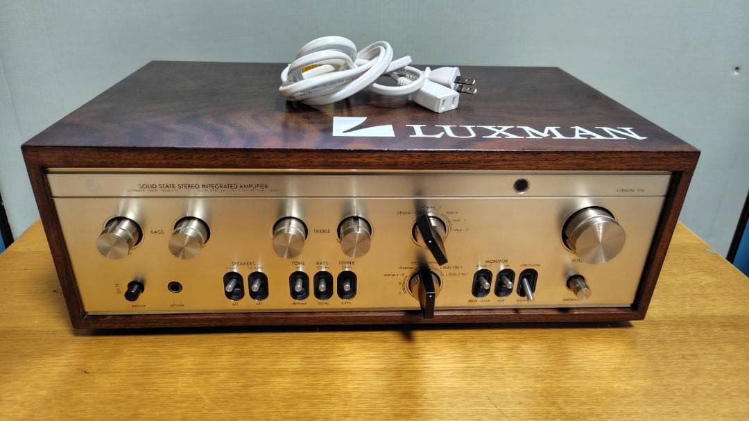 プリメインアンプ LUXMAN L-504 真空管アンプ ウッド仕上げ