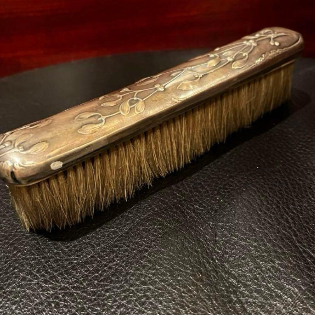 フランス　純銀950製　アンティーク　ヤドリギ　ブラシ　アールヌーボー