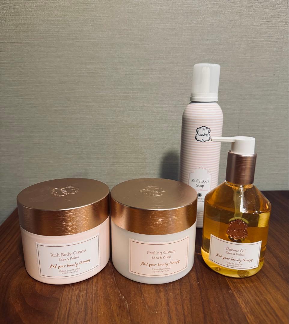 【新品】ラリン　シア＆ククイ ボディクリーム＆ピーリング、シャワーオイル等4点