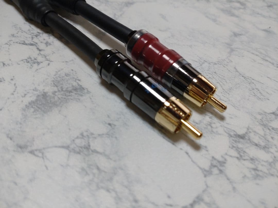 【新型】30段式カタパルトRCA中継ケーブル　25cm ペア　【オーディオ用】