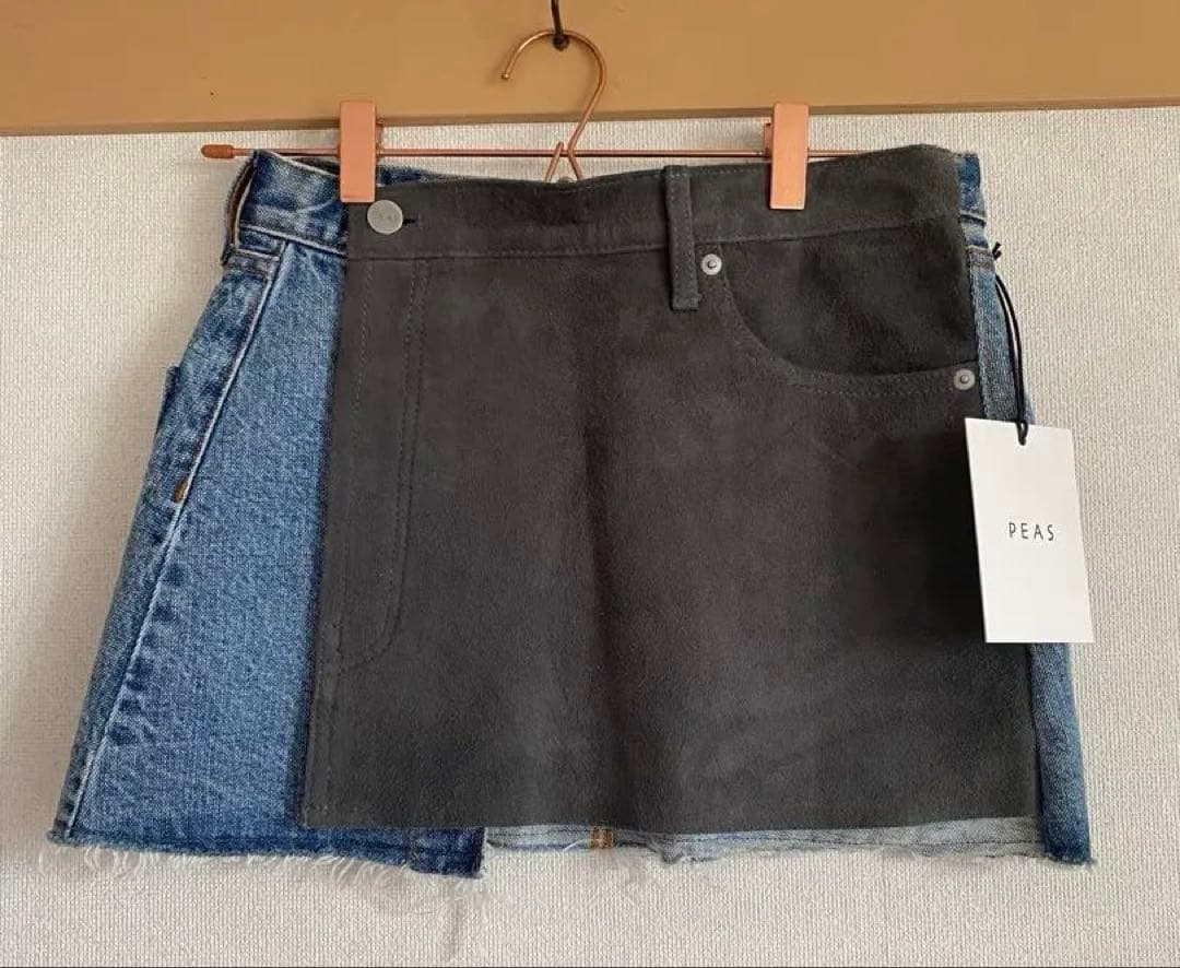 未使用 ピース PEAS リメイクラップミニスカート
