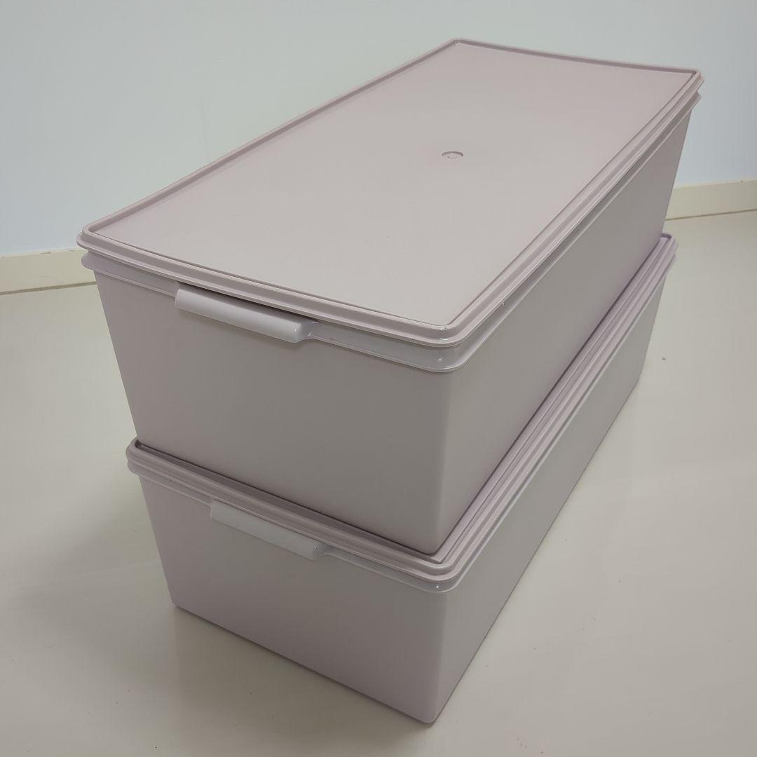 【2個セット】タッパーウェア　ディープロングスーパーケース　収納　ピンク