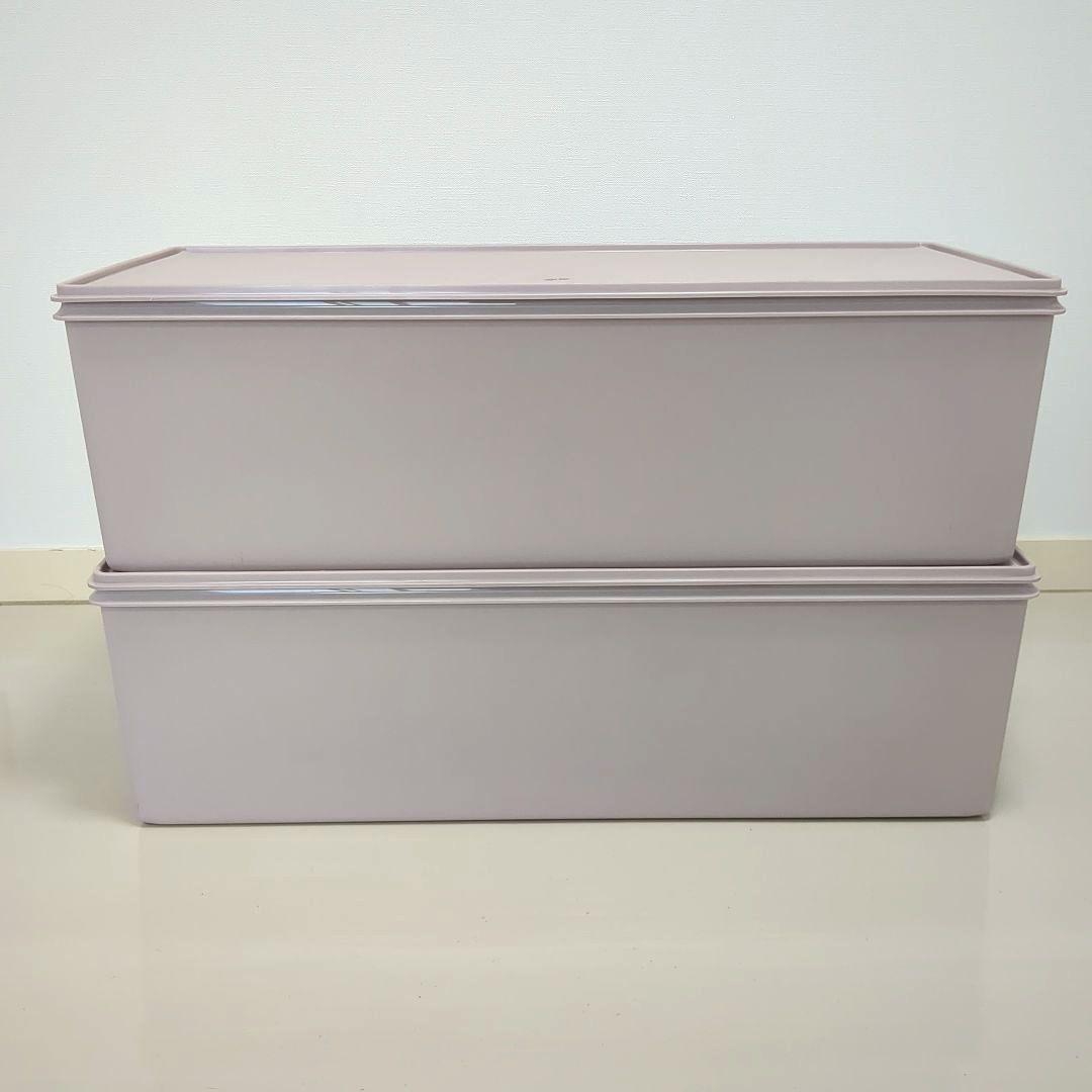 【2個セット】タッパーウェア　ディープロングスーパーケース　収納　ピンク