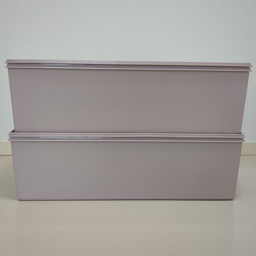 【2個セット】タッパーウェア　ディープロングスーパーケース　収納　ピンク