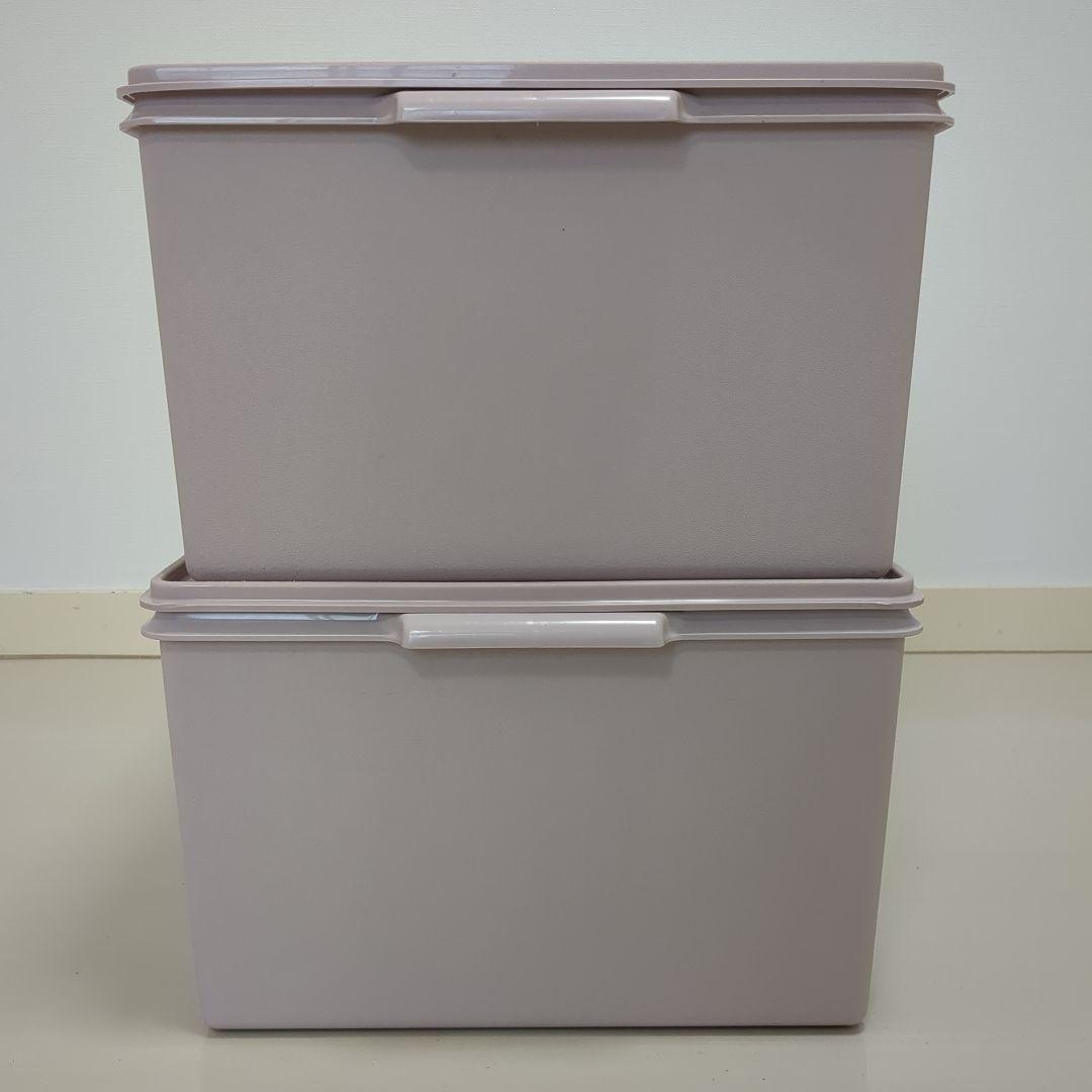 【2個セット】タッパーウェア　ディープロングスーパーケース　収納　ピンク