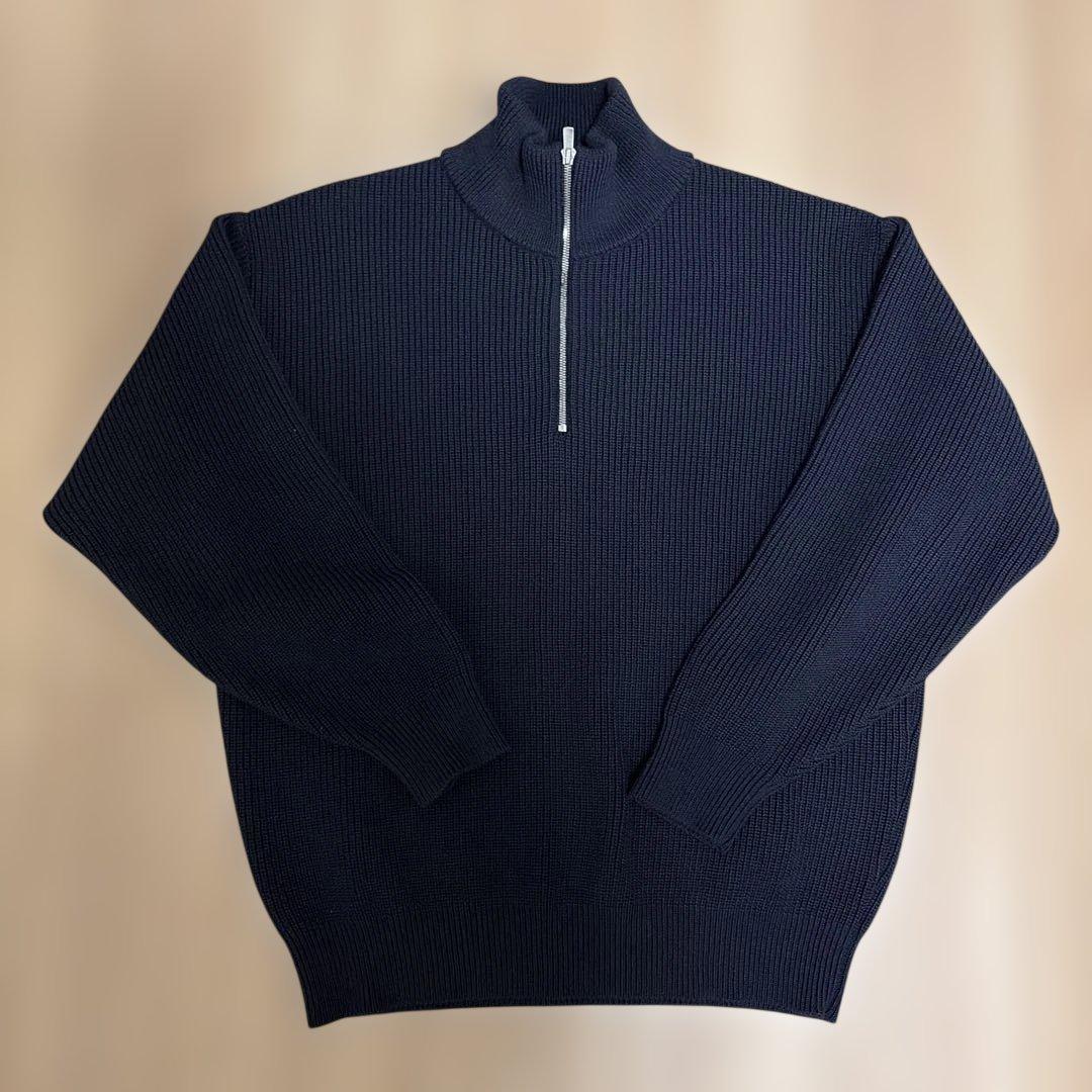 トップス everyone half zip rib knit sweater M