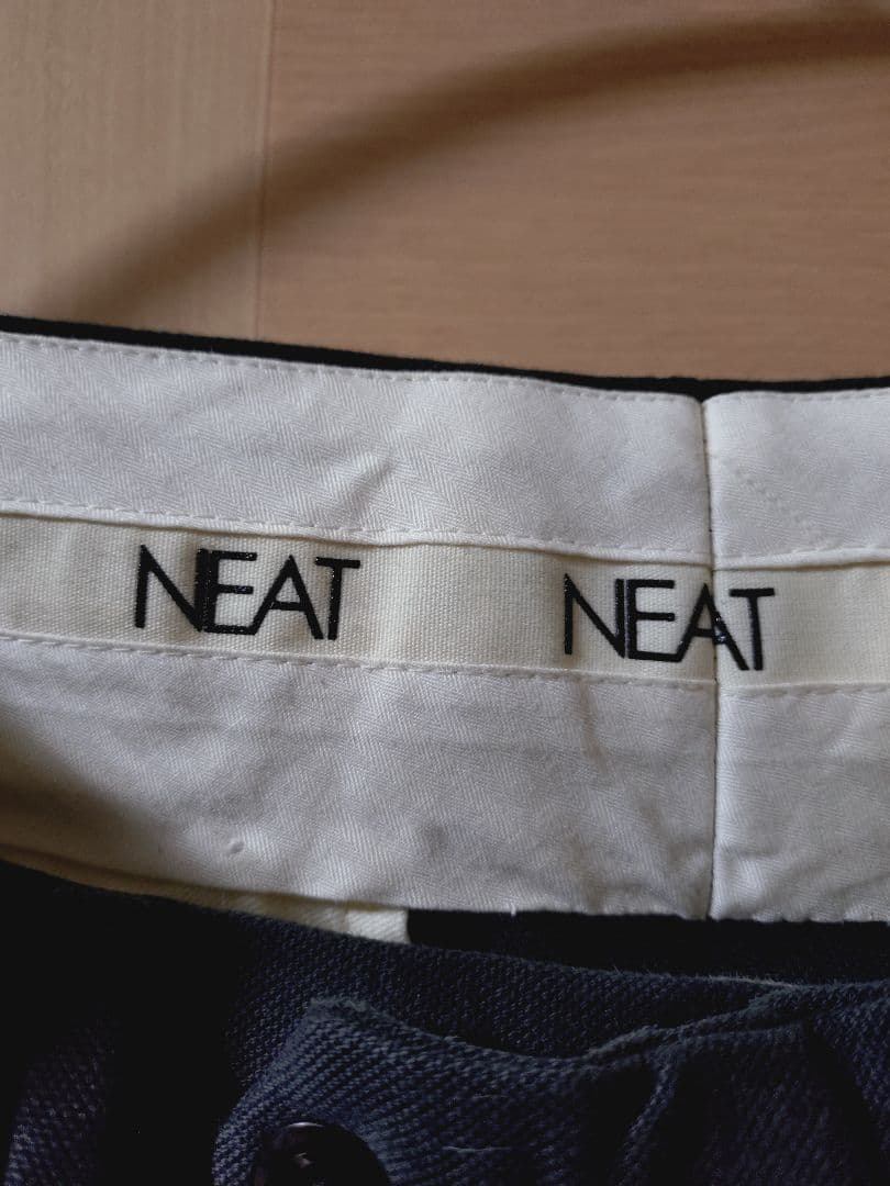 NEAT 2タックパンツ ブラック スラックス ワイドレッグ サイズ46