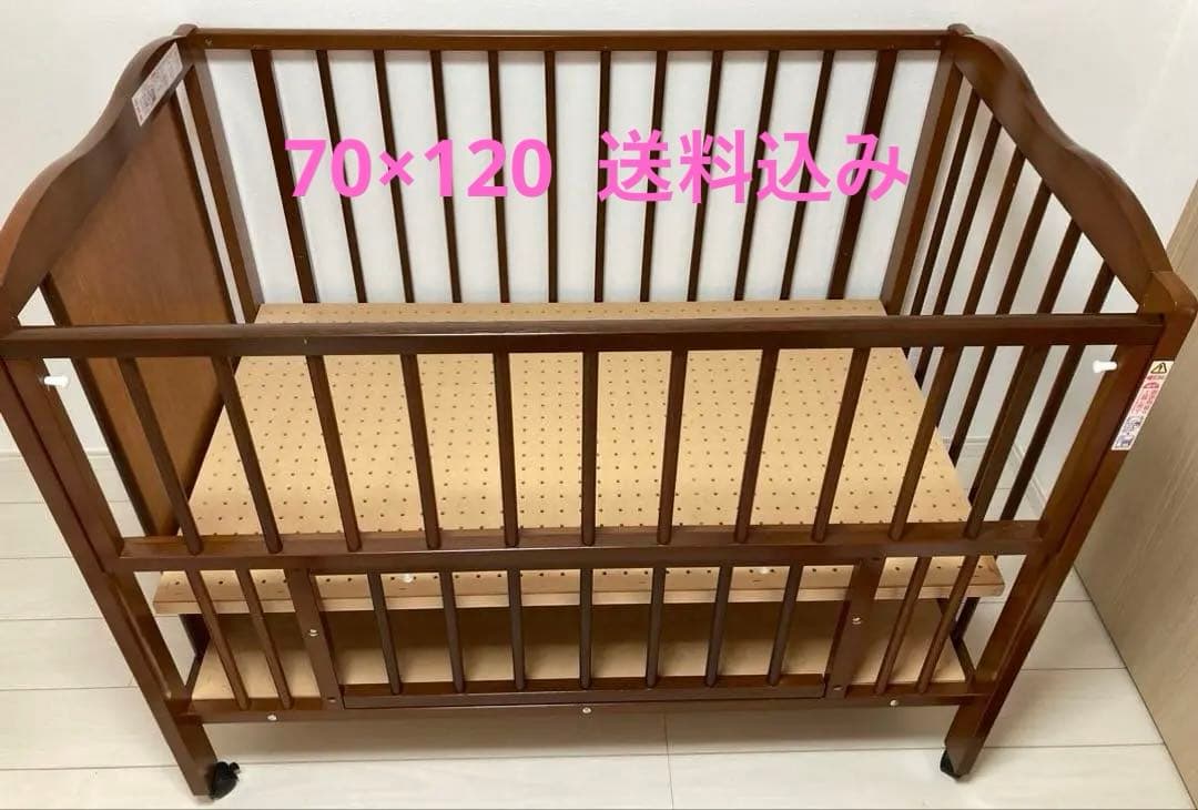 日本製　キンタロー ポムST ベビーベッド ライトオーク
