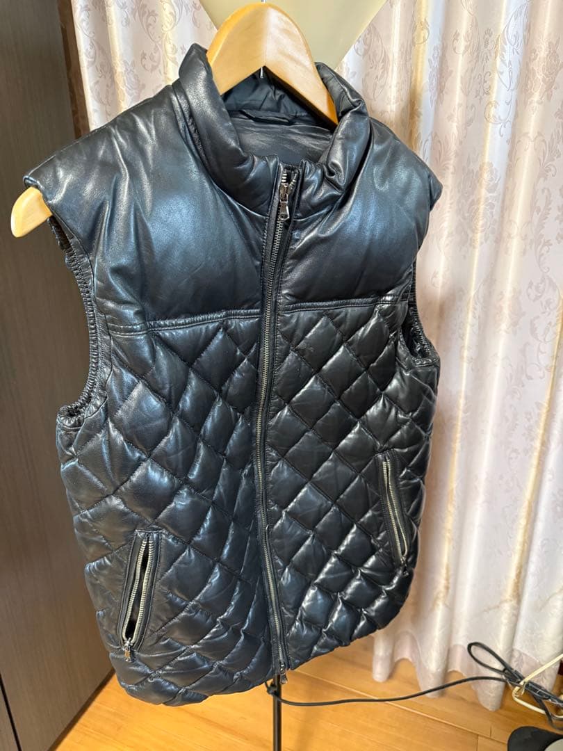 5351 pour les s ラムスキンレザーダウンベスト