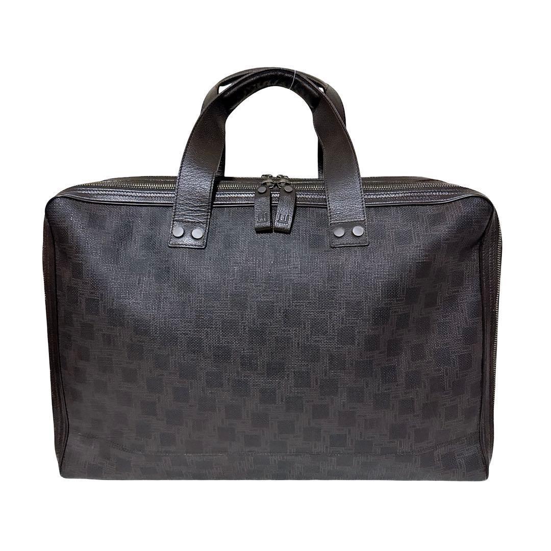 ダンヒル ビジネスバッグ 書類鞄 通勤 トラベルバッグ PVC レザー ブラウン