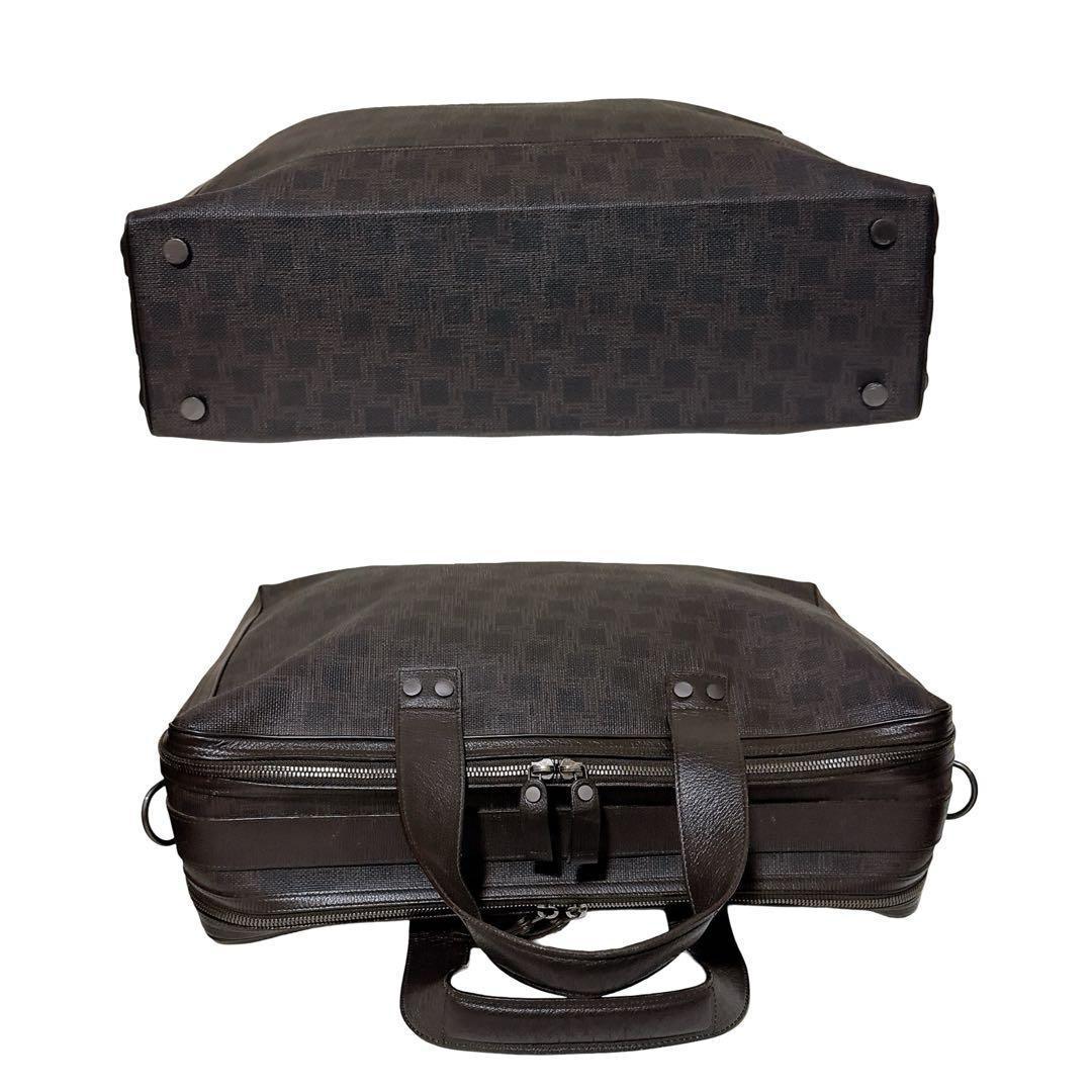 ダンヒル ビジネスバッグ 書類鞄 通勤 トラベルバッグ PVC レザー ブラウン