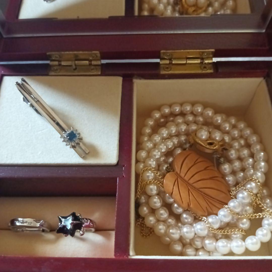 遺品整理生前整理アクセサリー纏め売りパールセットSV925ネックレスネクタイピン