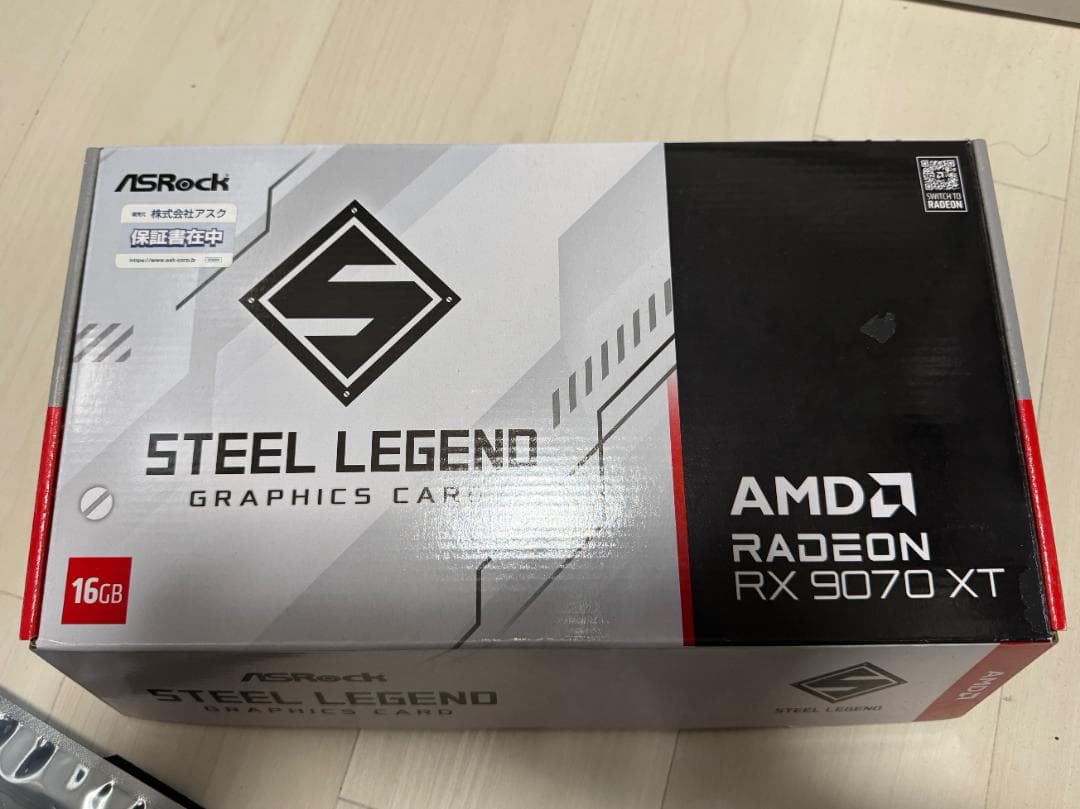 グラフィックボード・グラボ・ビデオカード ASRock Radeon RX9070 XT Steel Legend 16G