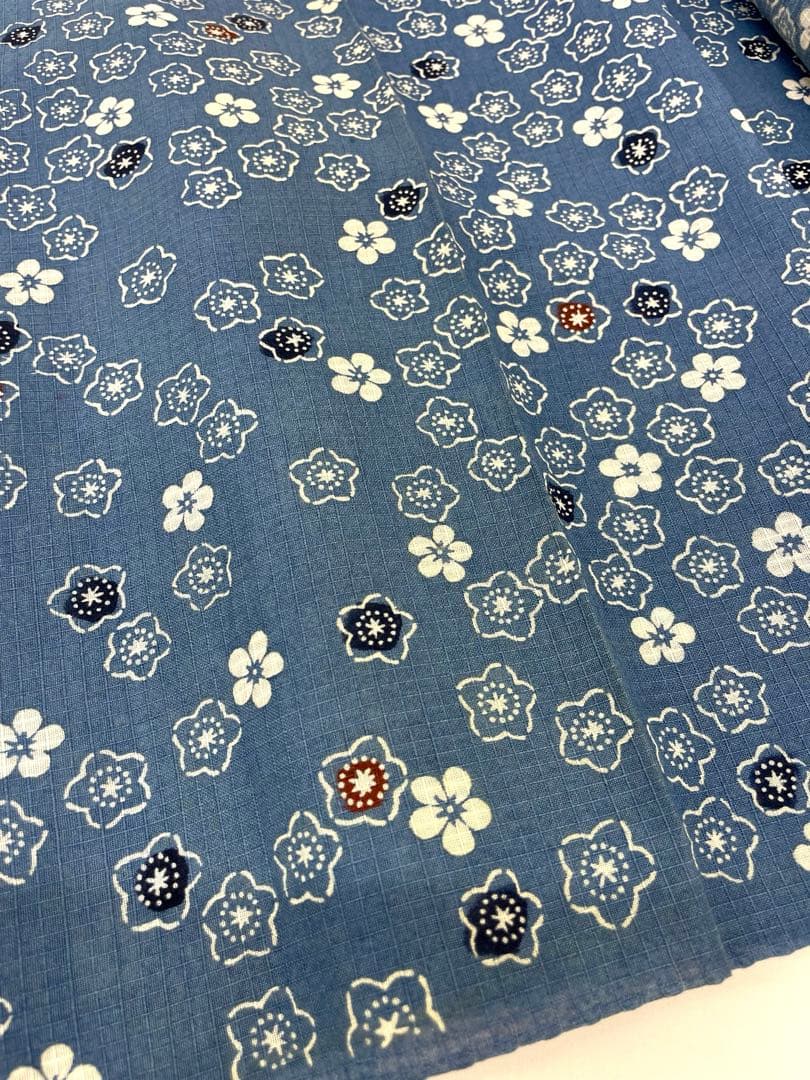 浴衣 紅梅織 三勝染 桜に梅 綿 反物