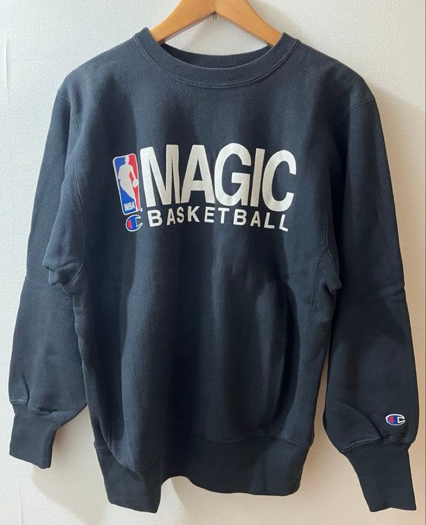 Champion 90s NBA リバースウィーブ スウェット ブラック 黒 L