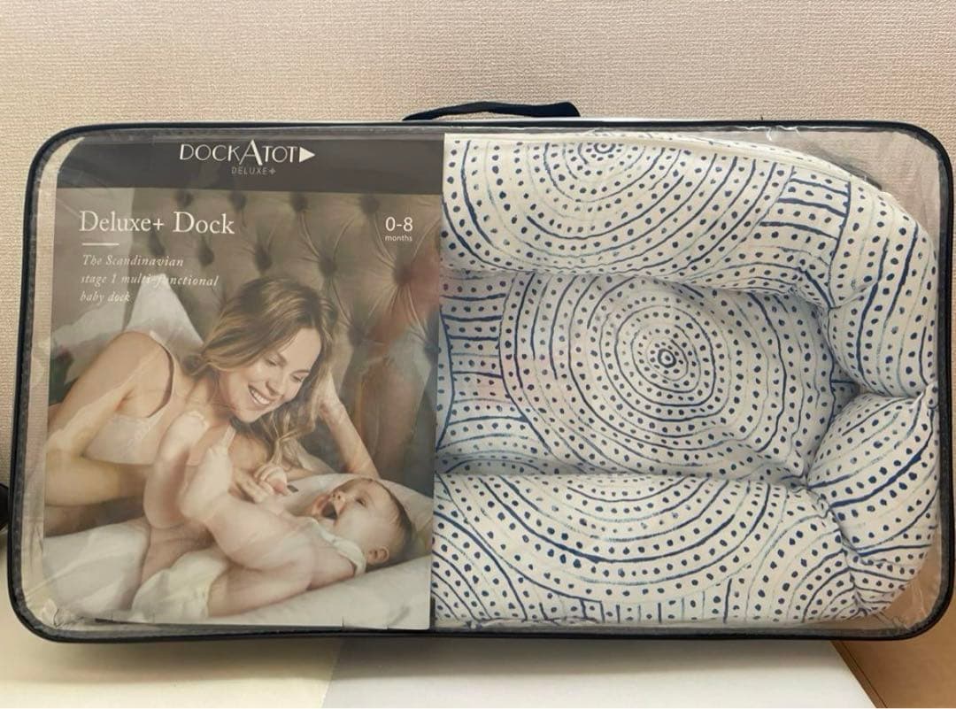 ドッカトット　ベビーベッド　廃盤シクロ柄　トイアーチ付