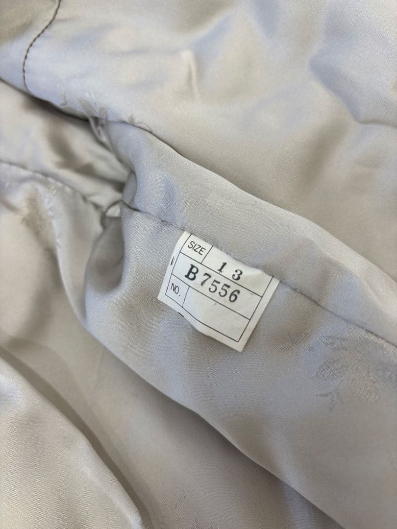 サファイアミンク 毛皮ジャケット リアルファー グレー×ホワイト サイズ13