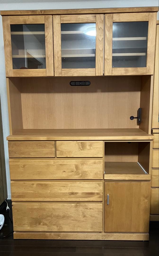 mario.様　大川家具　食器棚　コンセント付　日本製　キッチンボード