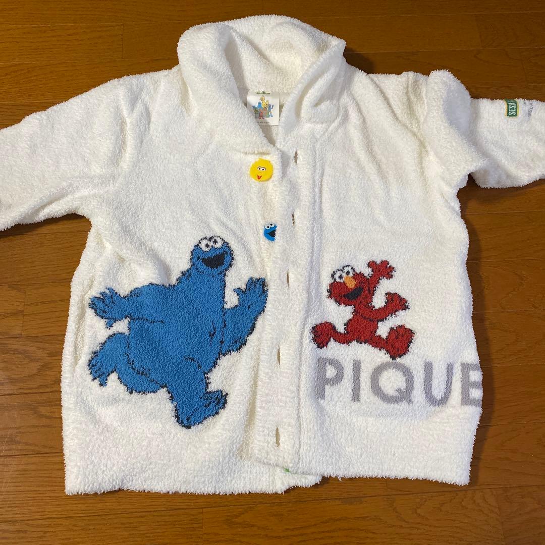 ジェラピケ　エルモ　カーディガン　白