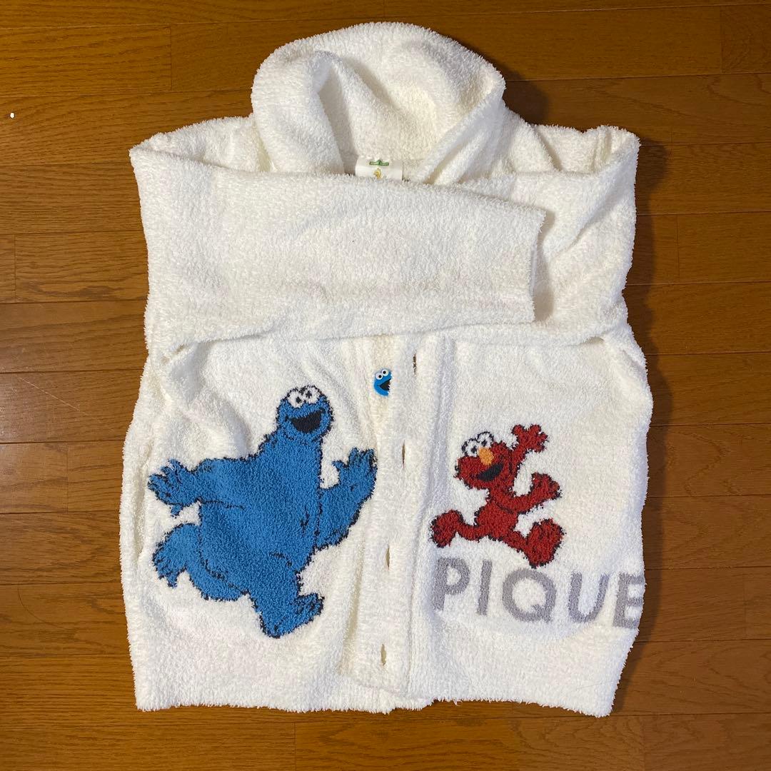 ジェラピケ　エルモ　カーディガン　白