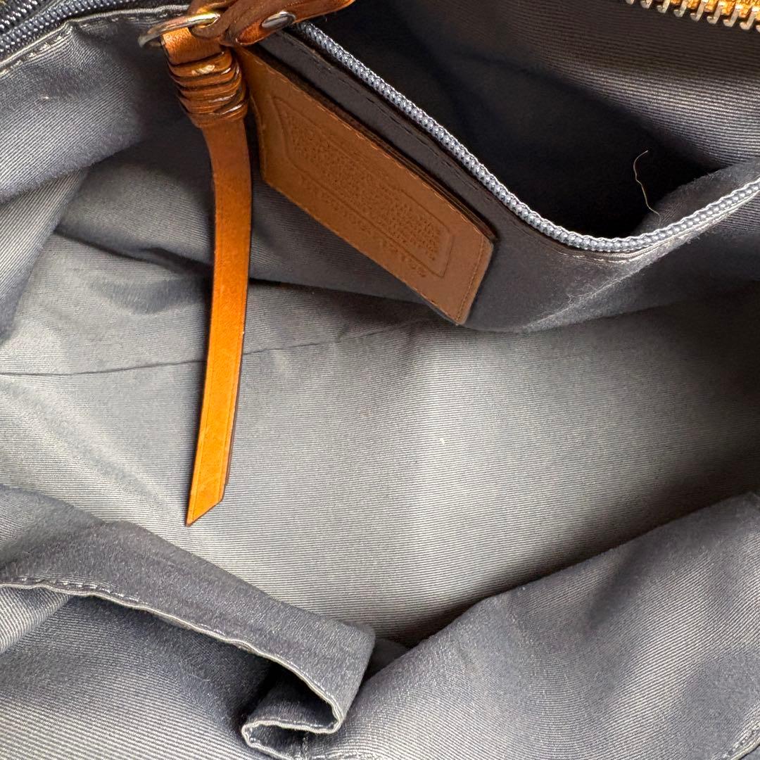 COACH コーチ ハンドバッグ トート 肩掛け デニム シグネチャー 編み込み