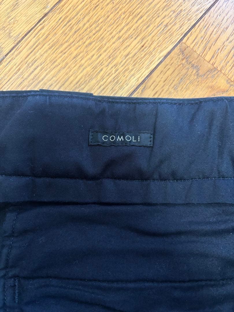 COMOLIコットンギャバ ウォッシュドパンツ NAVY 3