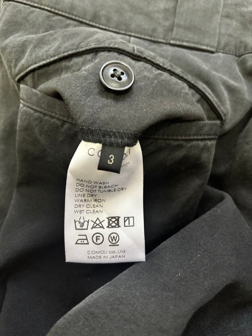 COMOLIコットンギャバ ウォッシュドパンツ NAVY 3