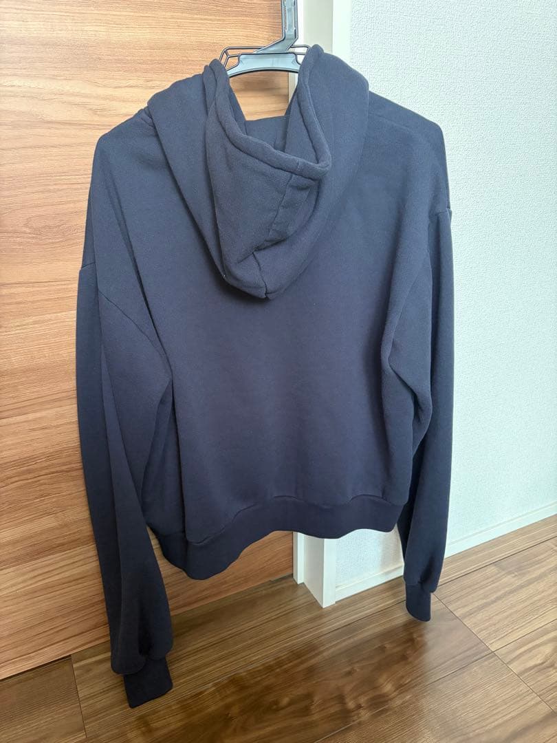 裏起毛 ロゴパッチワーク フーディー TINA：JOJUN ネイビー