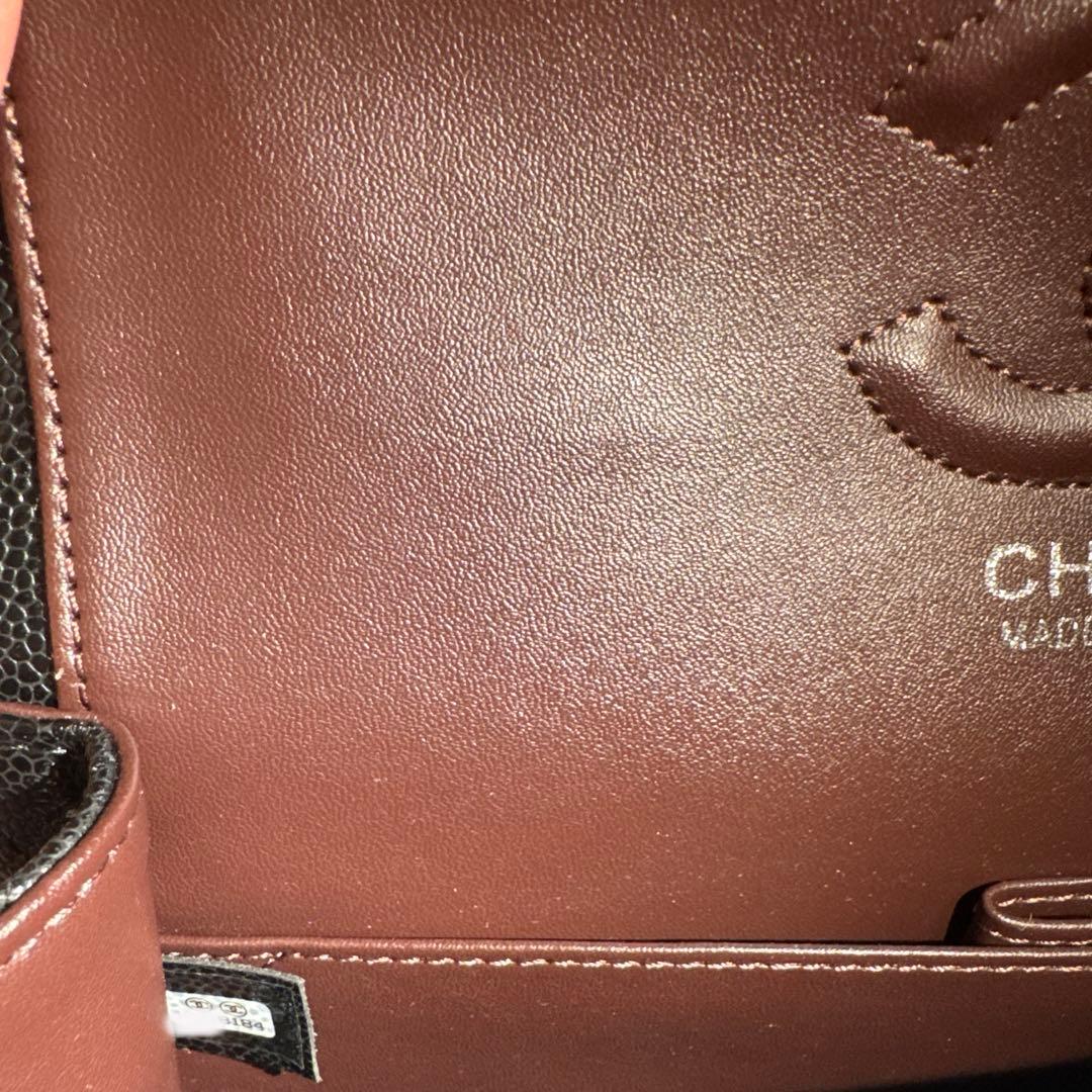 ノベルティCHANEL チェーン フラップバッグ キャビアスキン 2way