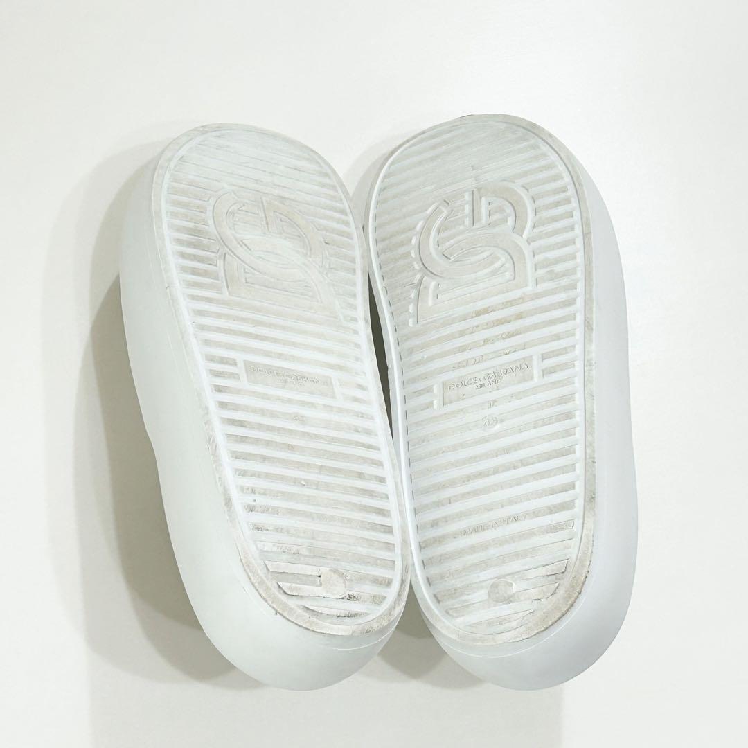 ドルチェ&ガッバーナ スライドサンダル 厚底 シルバーロゴ ホワイト 43