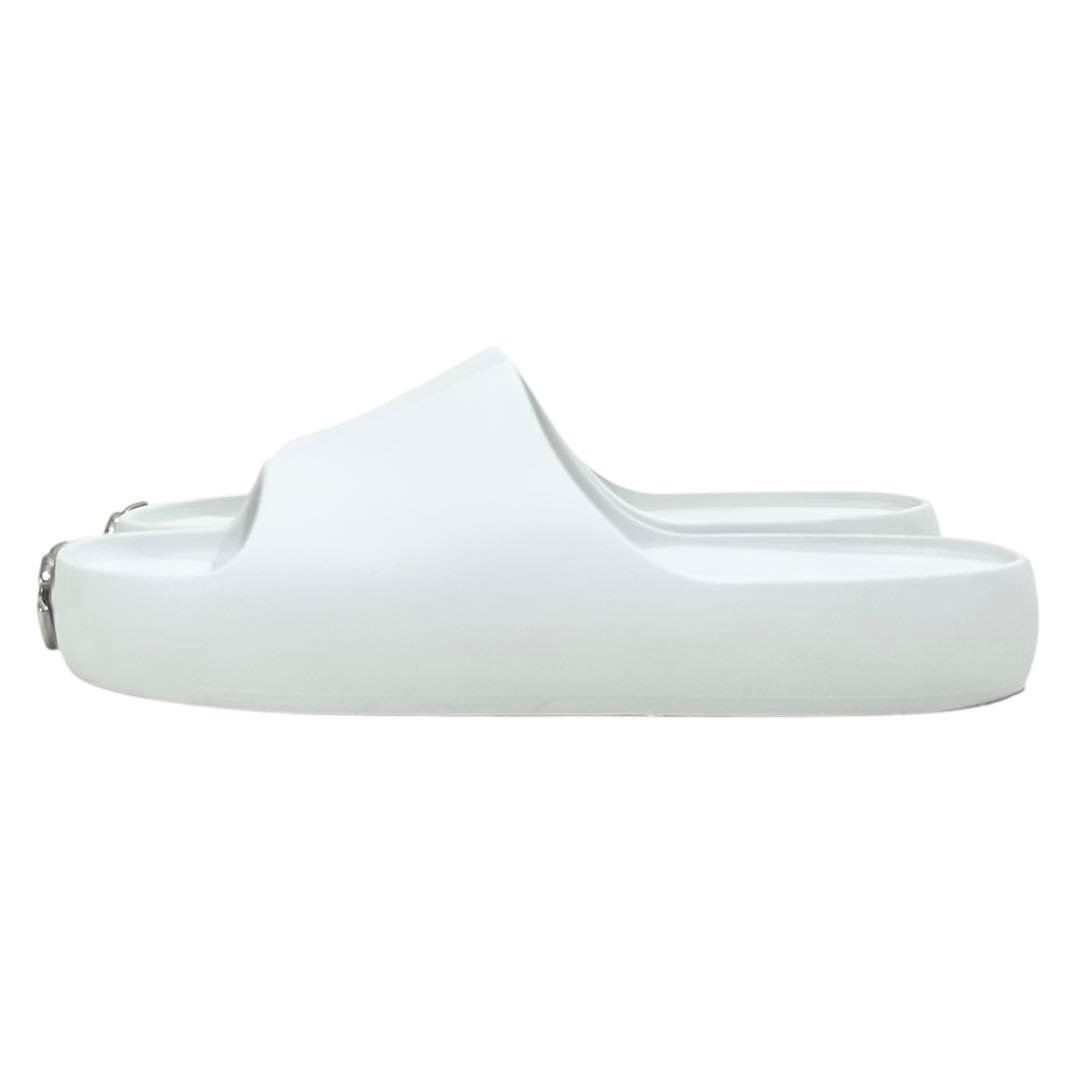 ドルチェ&ガッバーナ スライドサンダル 厚底 シルバーロゴ ホワイト 43