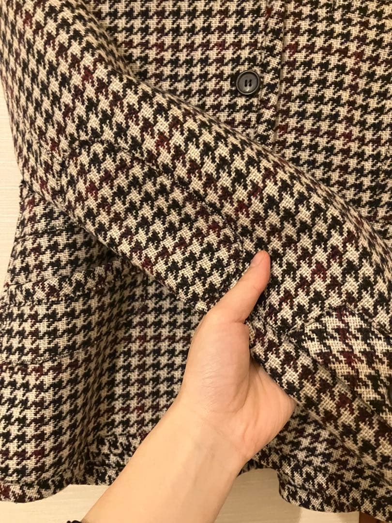 ミュウミュウ　シングルジャケット ツイード 千鳥格子 ハウンドトゥース