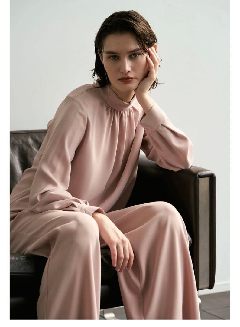 未使用　セレモニー　バック　リボン　ブラウス　ソージュ　ネイビー