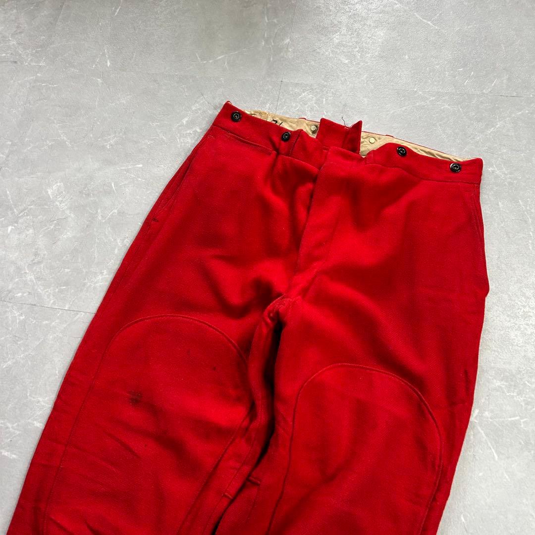 50s Woolrich ウール ハンティングパンツ ダブルニー レッド XL