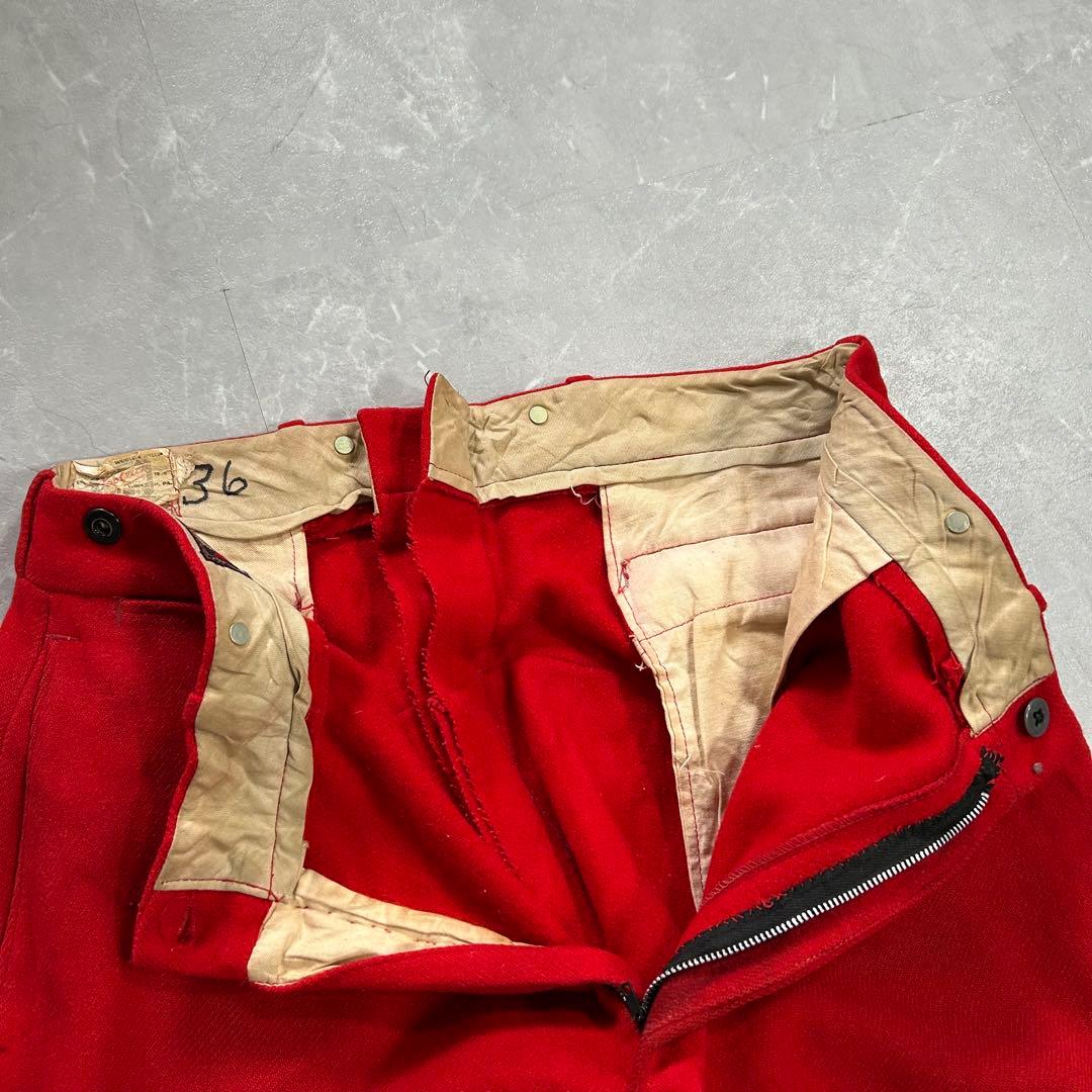 50s Woolrich ウール ハンティングパンツ ダブルニー レッド XL