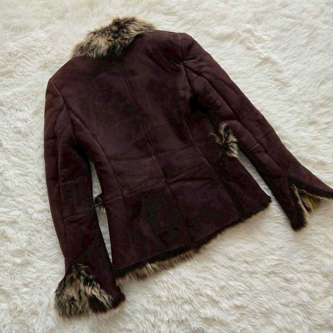 【GUCCI グッチ】 ムートンファージャケット 38 羊革 伊製 レディース