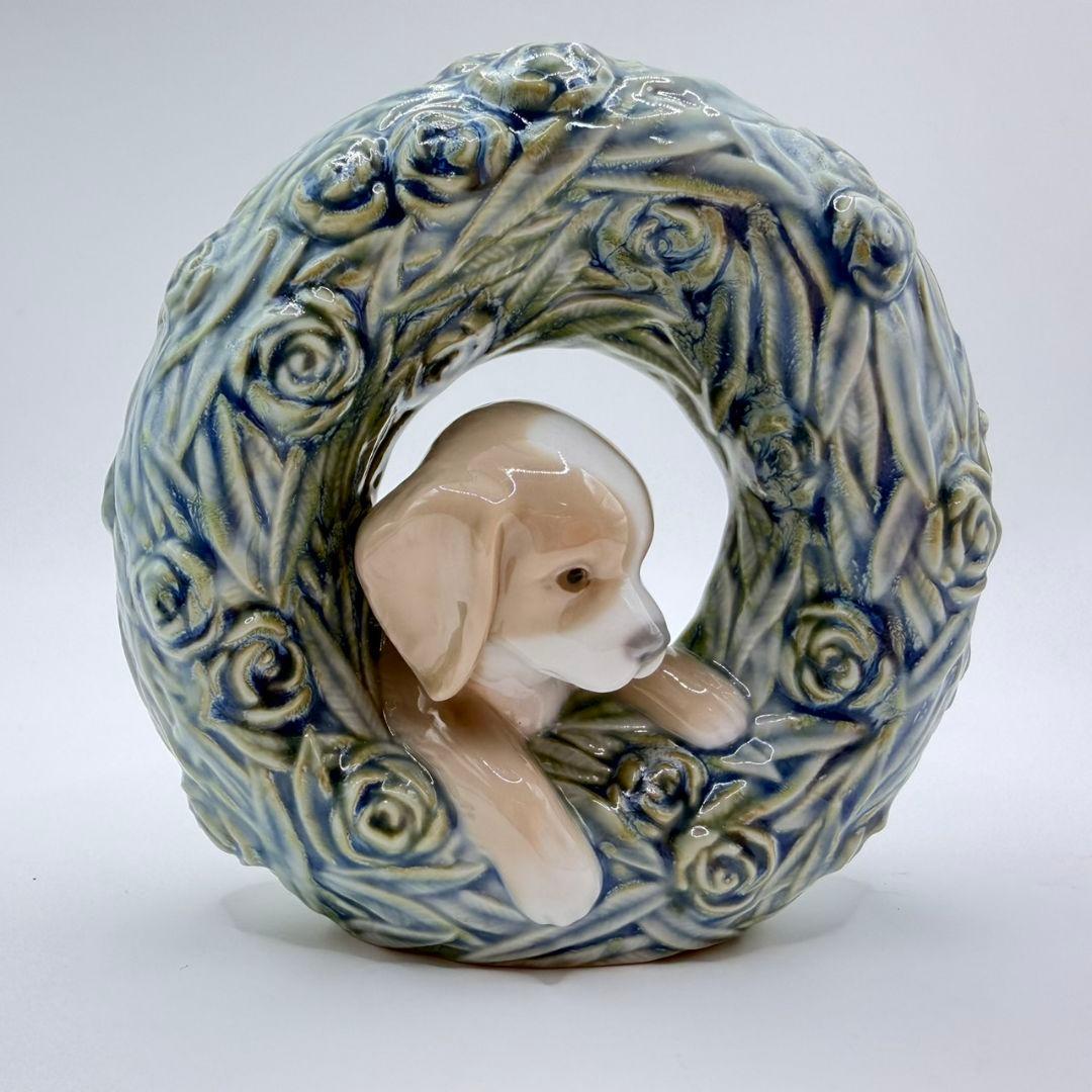 廃盤☆リヤドロ ナチュラルフレーム 仔犬 PUPPY 置物 陶器 LLADRO