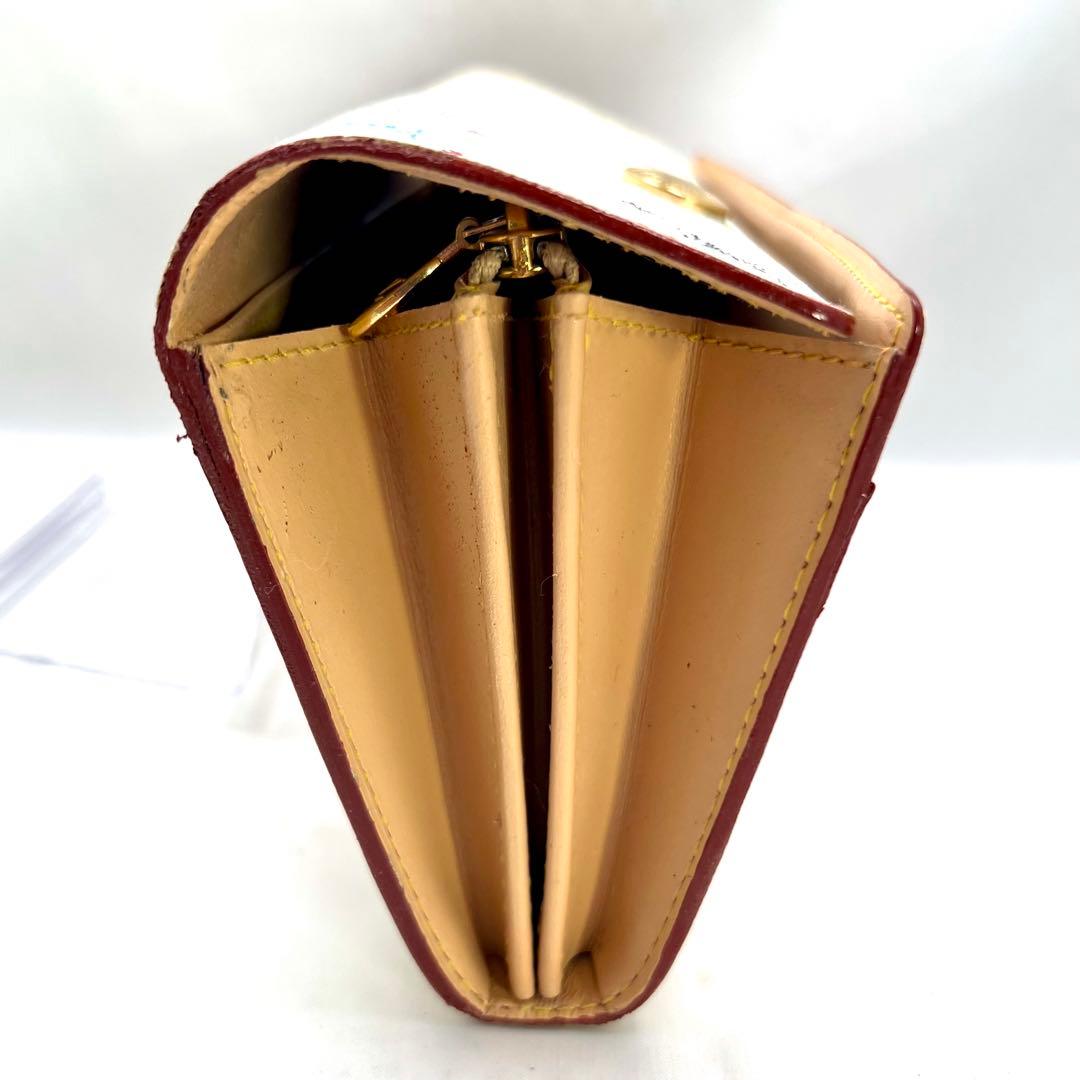 ルイヴィトン モノグラムマルチカラー ポルトフォイユサラ 村上隆 白×ベージュ