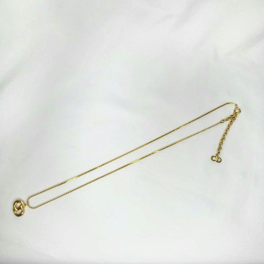 ​【美品/刻印有】Christian Diorネックレス CDロゴ ゴールド希少