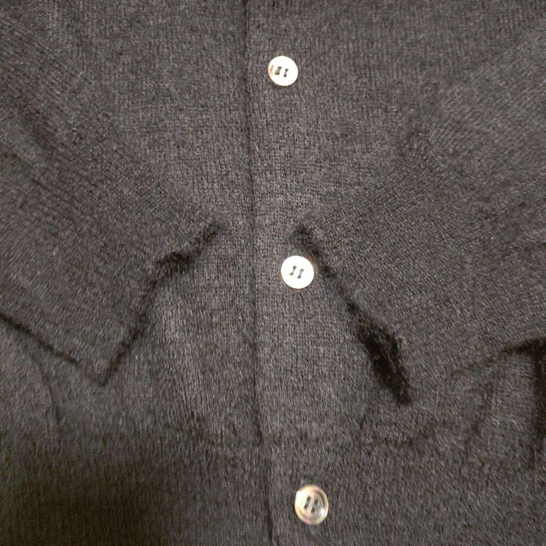 【美品】コムデギャルソン　ウール混長袖カーディガン　ブラック　モヘア風