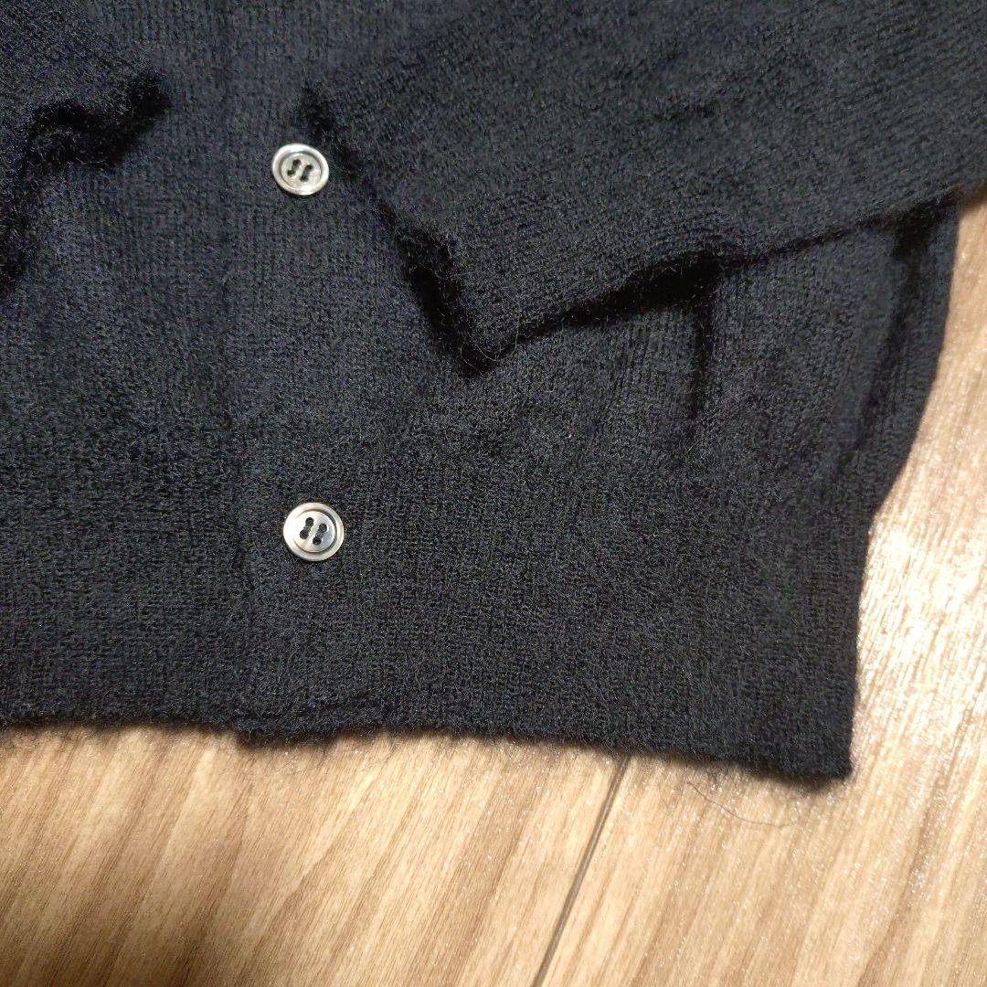 【美品】コムデギャルソン　ウール混長袖カーディガン　ブラック　モヘア風