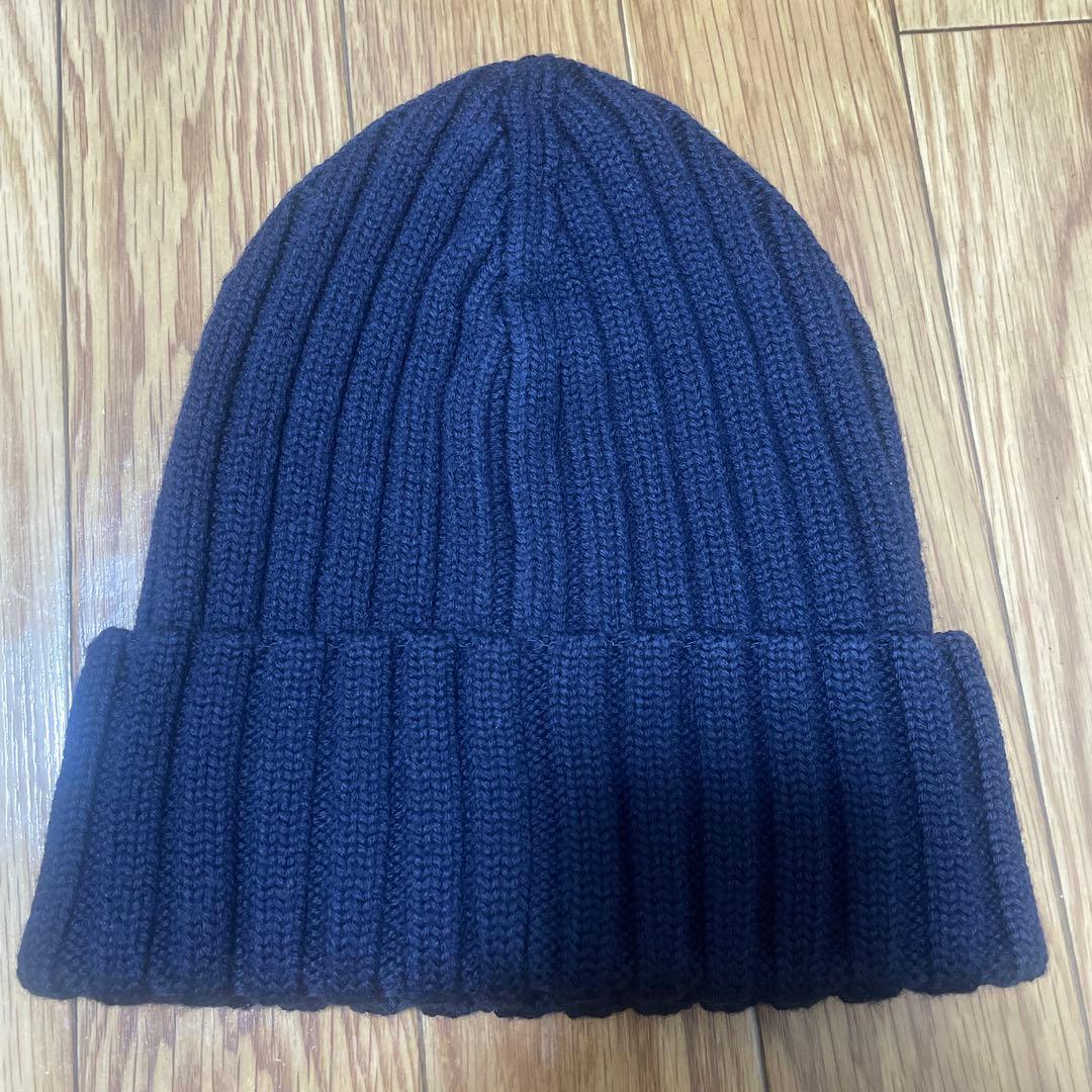 モンクレール　ニット帽　ネイビー