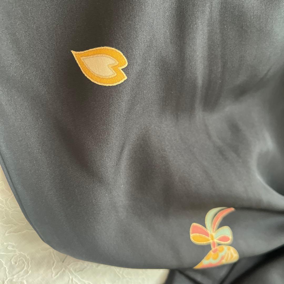 長襦袢　正絹　黒　半衿つき