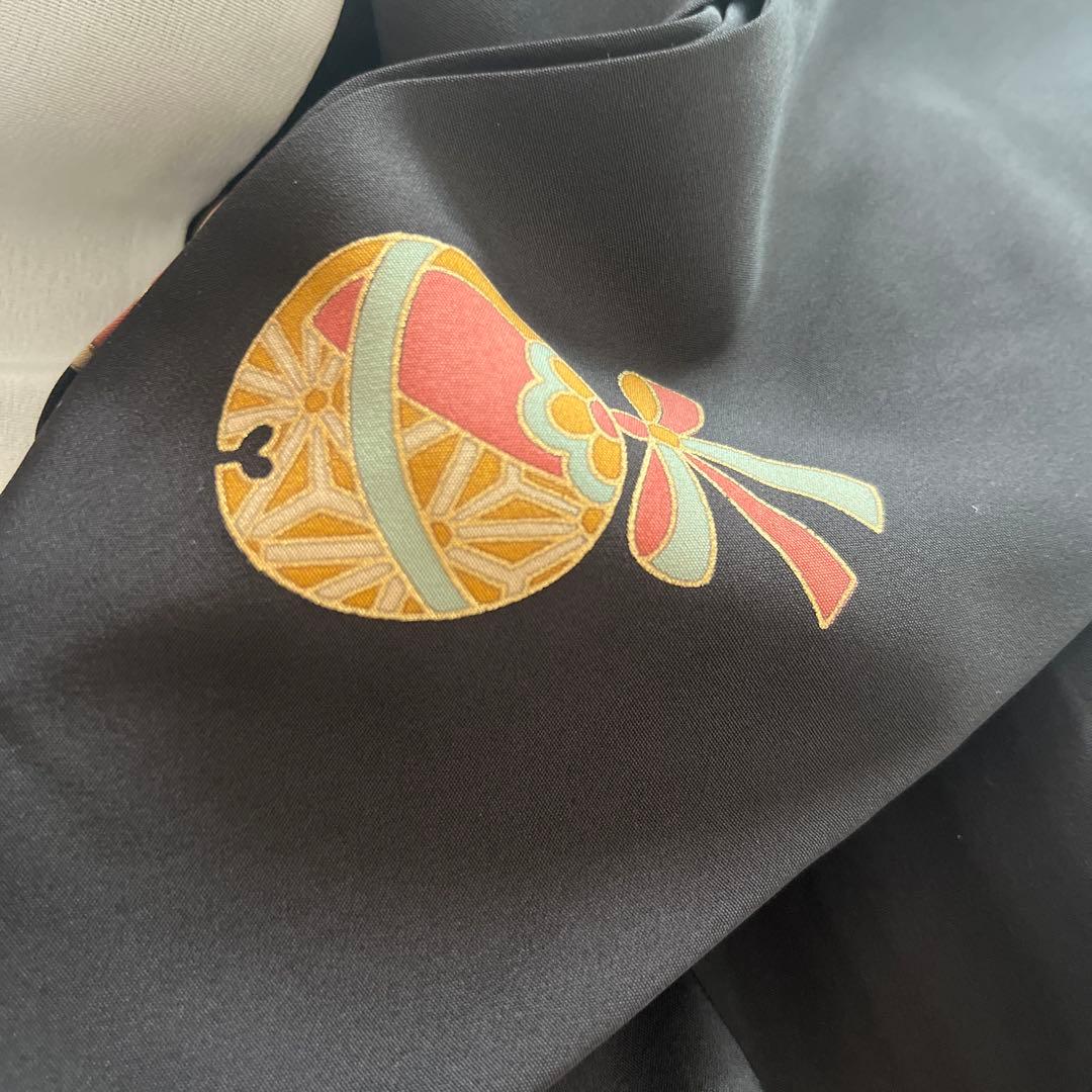 長襦袢　正絹　黒　半衿つき