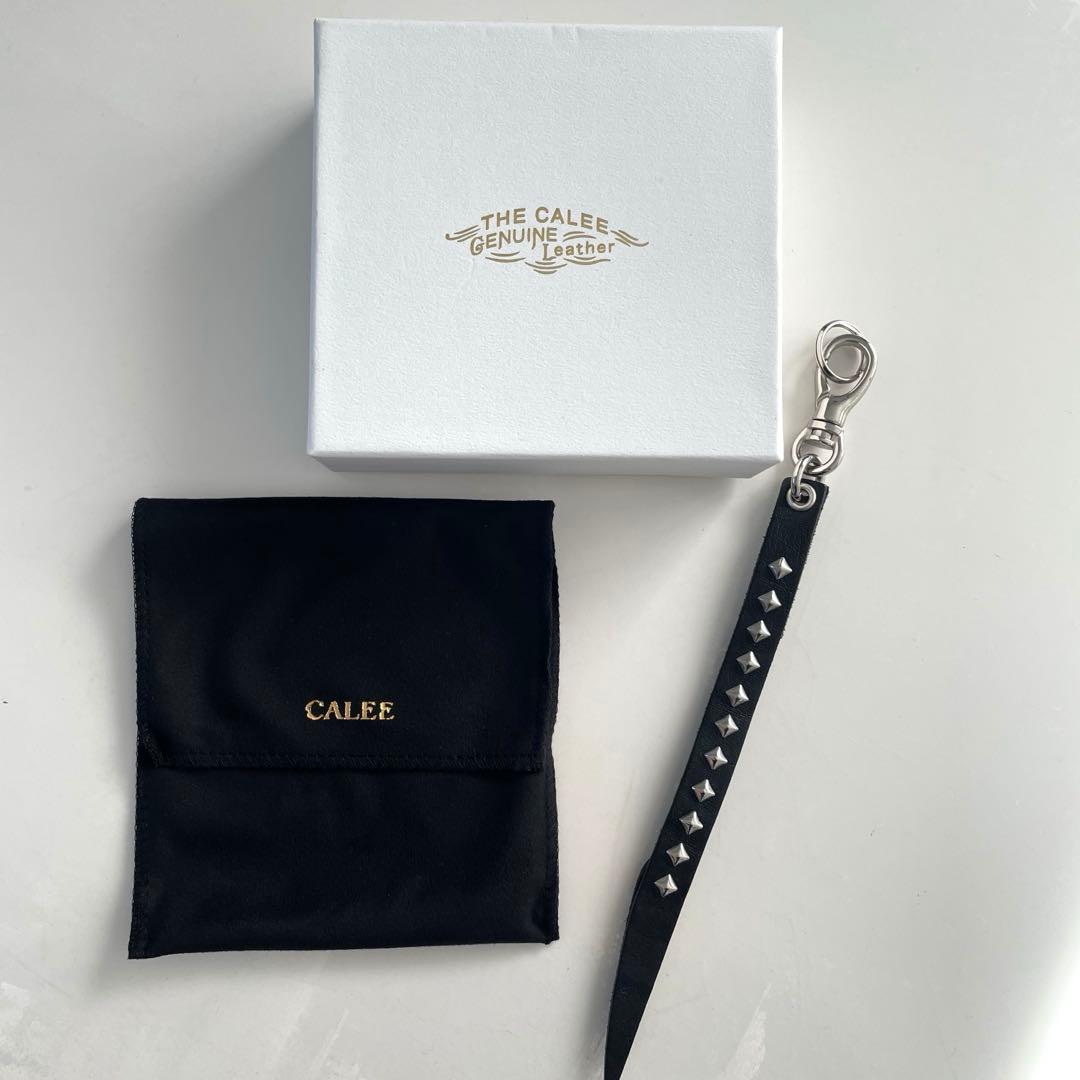 キャリー　スタッズ&ニットレザー　ショートキーホルダー