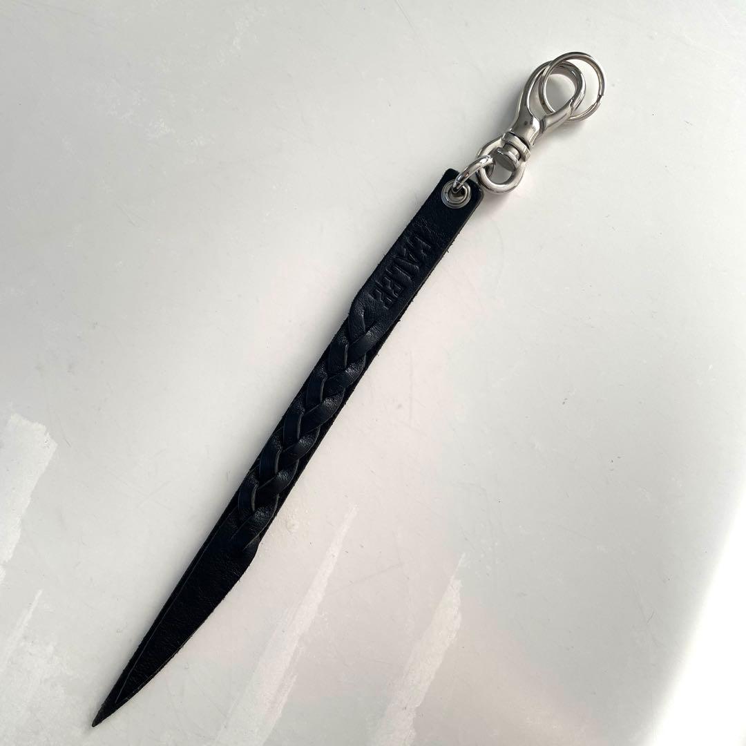 キャリー　スタッズ&ニットレザー　ショートキーホルダー