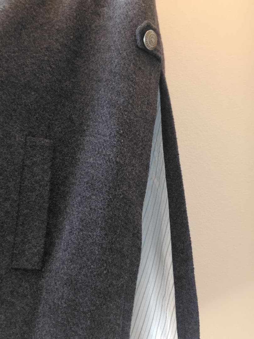 美品★Brooks Brothers ポンチョ ケープコート　ロゴボタン　グレー