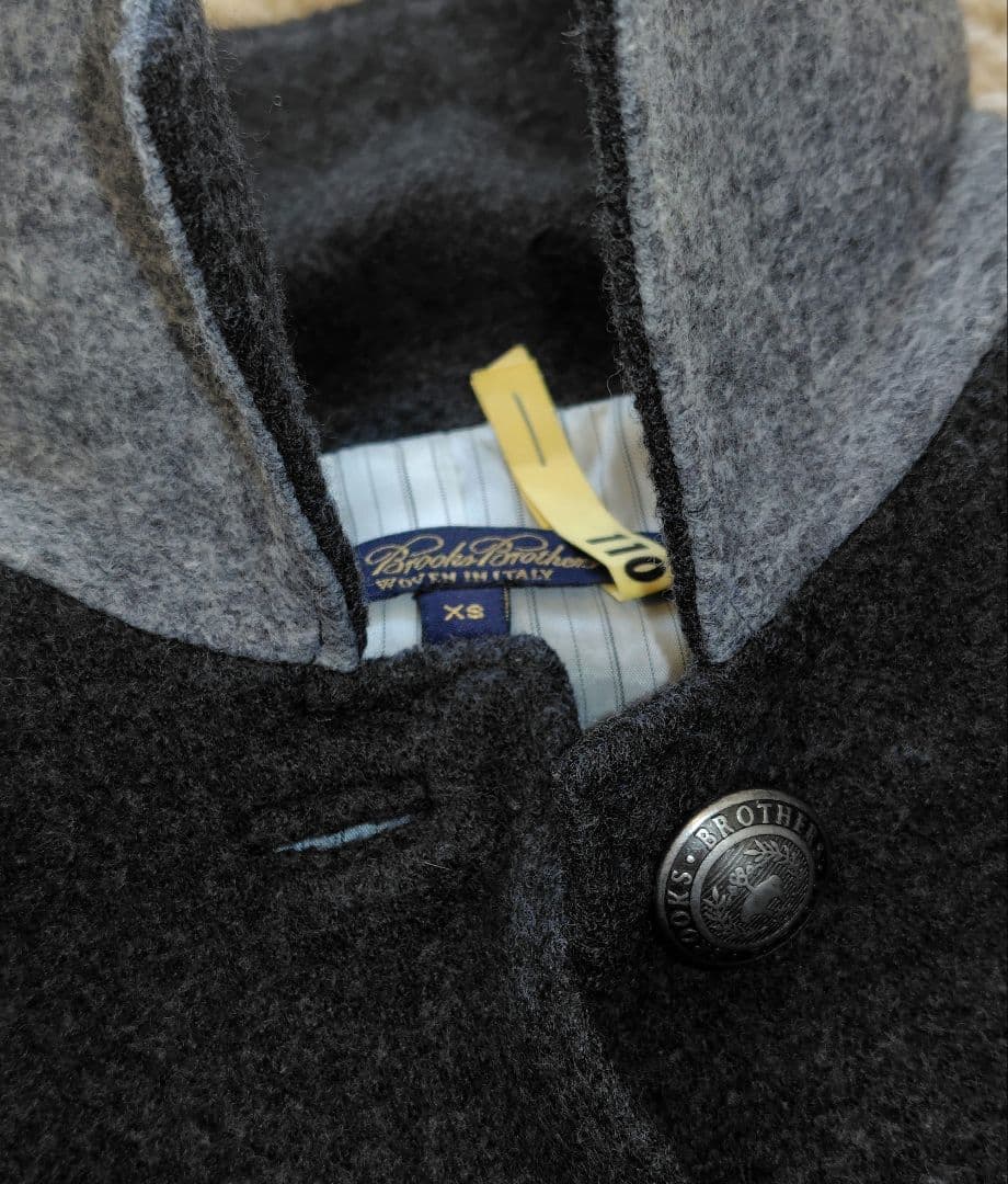 美品★Brooks Brothers ポンチョ ケープコート　ロゴボタン　グレー