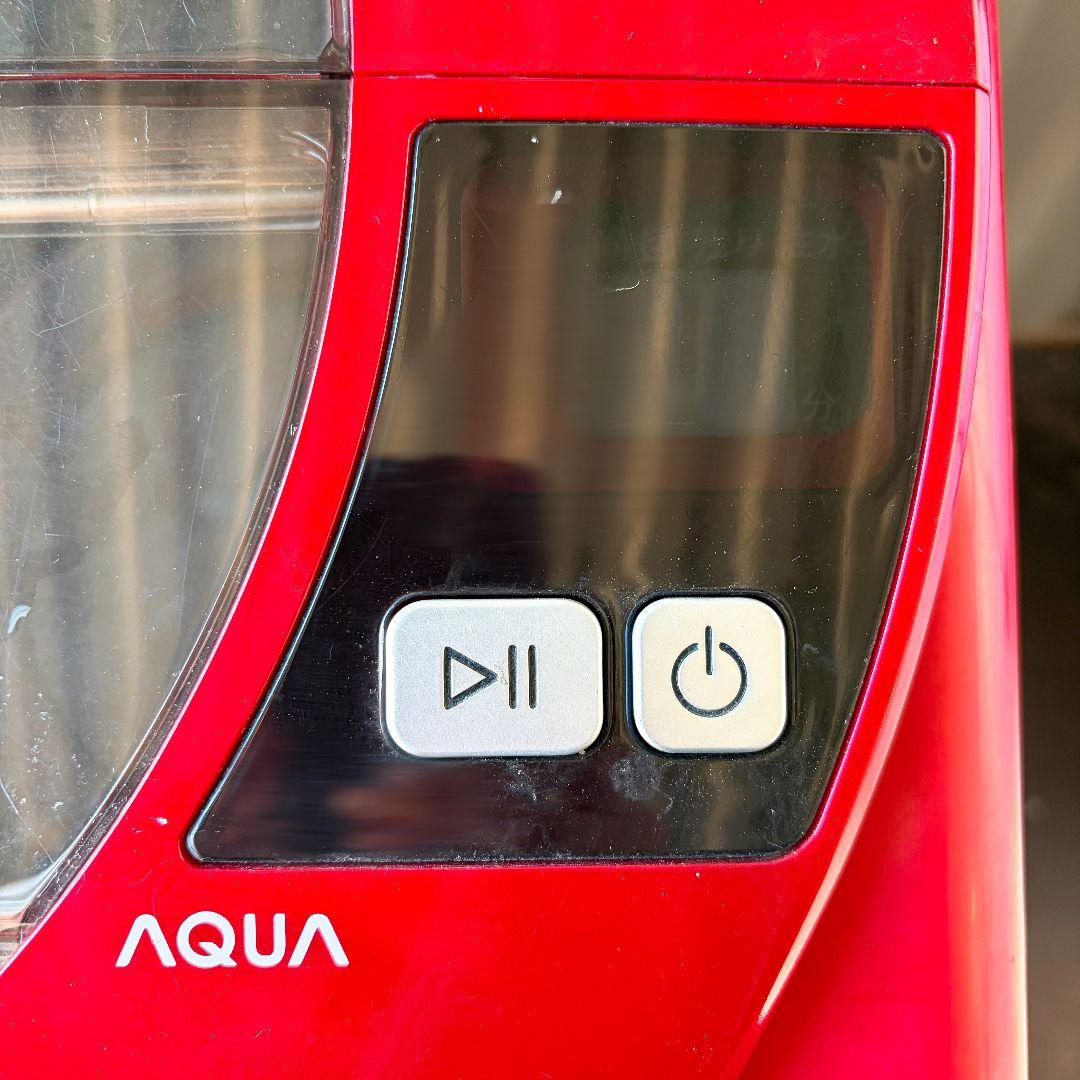 配送設置無料！純正AQUA鮮やかレッドスラッシュドラムスタイリッシュ洗濯機！美品