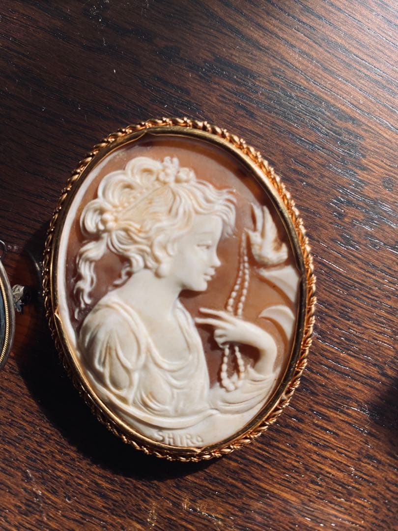 カメオブローチセット シェル製 女